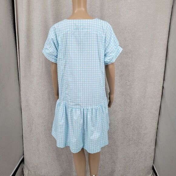 Brooke Wright Lucy Dress LIMITED COLLECTION Light Blue White Check Gingham - Picture 7 of 14